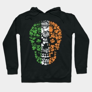 Irish flag shamrock skull saint patrick's day Hoodie